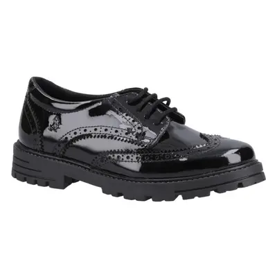 (UK 3, Black) Hush Puppies MAXINE Girls School Shoes Black Patent