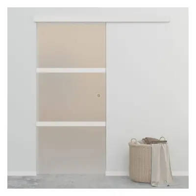 Sliding Door ESG Glass and Aluminium 90x205 cm Silver