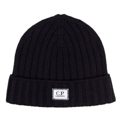 (888 Navy, ONE) C.P. Company CMAC120A Patch Logo Beanie