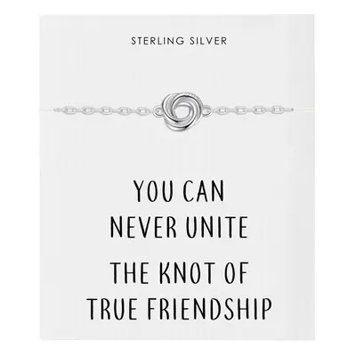 Sterling Silver Friendship Quote Knot Bracelet