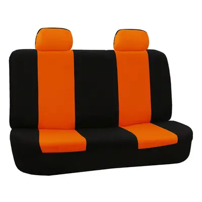 FH Group FB050012 Flat Cloth Seat Covers (Orange) Rear Set - Universal