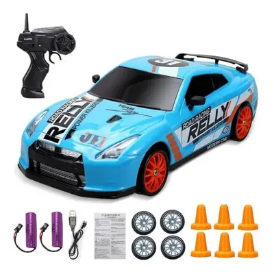 (Blue) 2.4G High speed Drift Rc Car 4WD Toy Remote Control AE86 Model GTR Vehicle Car RC Racing 