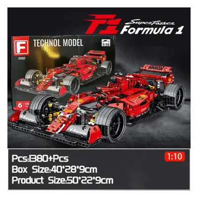 (Ferrari classic-1380Pcs) 50cm High-tech Formula F1 Supercar Model 1380pcs Building Block Gift F