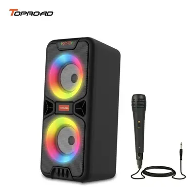 (black) Toproad 20w Bluetooth Speaker Portable Wireless Outdoor Boombox Bass Column Big Home Par