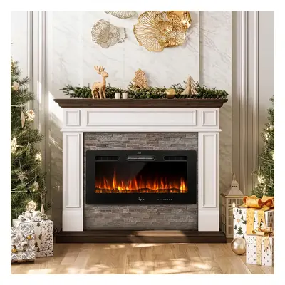 (102cm) YODOLLA Electric Fireplace with Color Flames