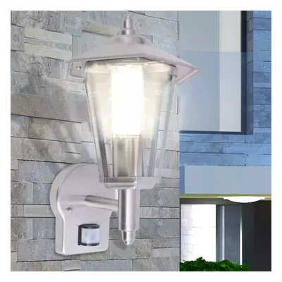 vidaXL Outdoor Uplight Wall Lantern with Sensor Stainless Steel Security Light