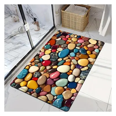 (160*200cm) 1pcs Pebble Pattern Soft Kitchen Rug Anti-fatigue Kitchen Rug Waterproof Non-slip Ru