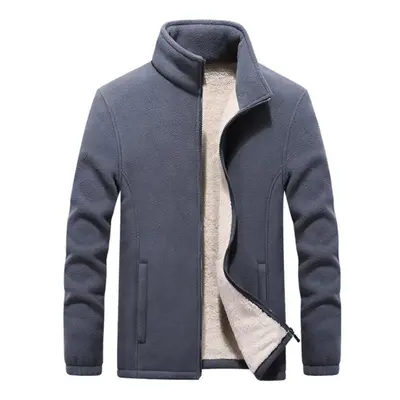 (grey, M) Plus Size ~9xl Winter Hoodies Men Warm Thick Wool Liner Sweatshirts Male Outwear Tacti