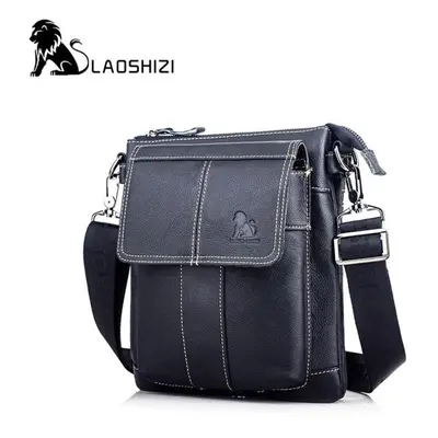 (black) Causal Men&apos;s Genuine Leather Shouder Bag Business Bags High Quality Messenger Bag F