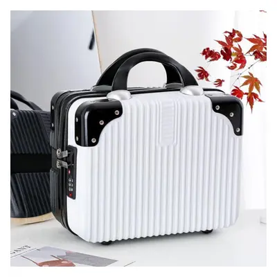 (black white, Metal Password Lock) Inch Cosmetic Case Make Up Storage Box Password Lock Makeup B