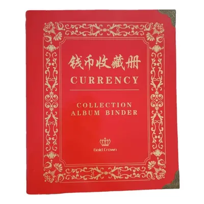 (red) Large Capacity Banknote Collection Book, Coin Protection Folder, Coin Commemorative Coin C