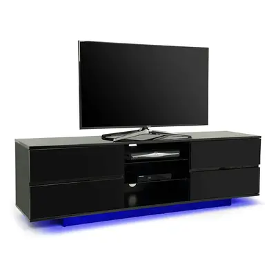 Homeology Avitus Premium High Gloss Black with 4-Black Drawers & 3-Shelf 32"-65" LED/OLED/LCD TV