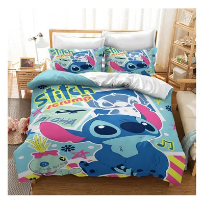 (Pattern 21, King) Lilo Stitch Bedding Single Double Duvet Cover Set