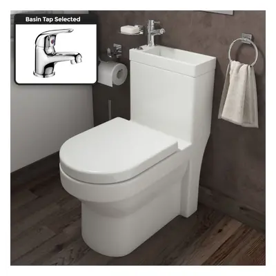 Nes Home In Close Coupled Toilet and Basin Combo Space Saver Unit with Mono Mixer Tap