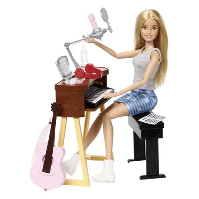 Barbie Musician Doll & Accessories, Music-Themed Playset with Guitar, Keyboard, Mics & More, Blo