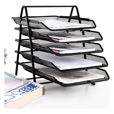 5 Tier Office Filing Trays Holder A4 Document Letter Paper Wire Mesh