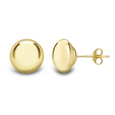 Jewelco London Ladies 9ct Yellow Gold Round Polished Button Stud Earrings - 5mm - SENR02122