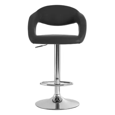 Black Faux Leather Bar Chair, Backrest Breakfast Bar Chair, Footrest Living Bar Chair Kitchen