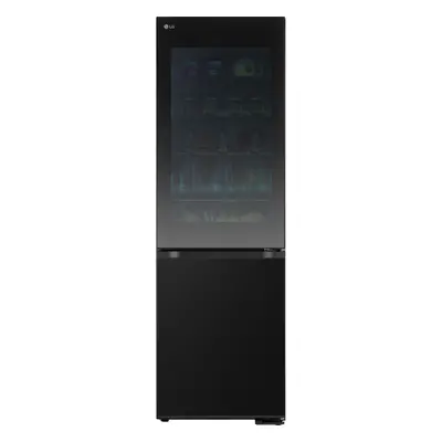 LG InstaView ThinQ GBG5160CEV Wi-Fi Connected 186cm 60/40 No Frost Fridge Freezer - Black Steel 