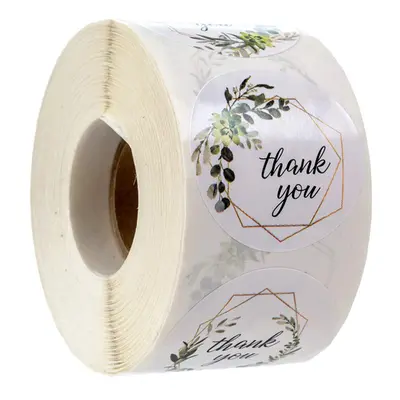 500Pcs Roll Thank You Sticker Label DIY Round Transparent Plastic Label Stickers Adhesive Sticke