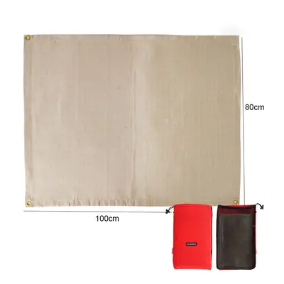 (100x80cm) Barbecue Fire Mat Camping Fireproof Cloth Picnic BBQ Heat Insulation Pad High Tempera