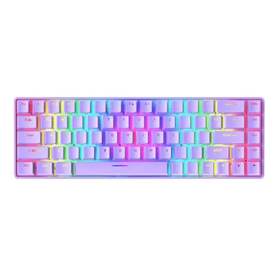 (Purple, Blue Switch) Mechanical Keyboard Keys USB Type-C Wired Blue/Brown/Red Swtich Colorful R