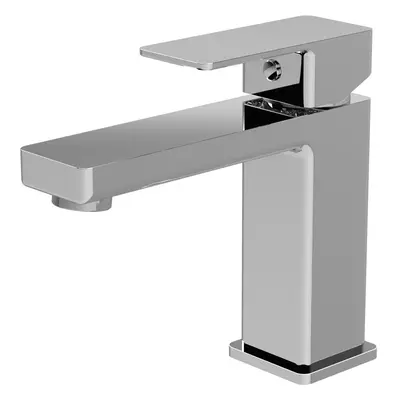 Square Mono Basin Mixer Bathroom Sink Tap & Push Button Waste - Chrome - Balterley