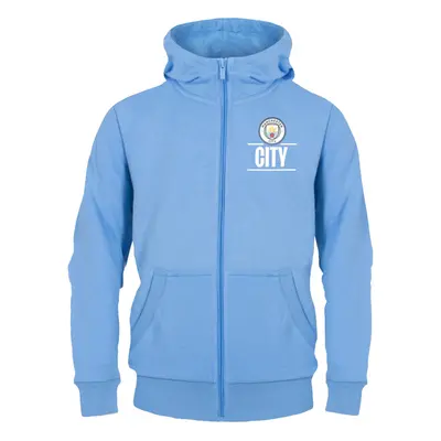 (Sky Blue, Years) Manchester City Boys Hoody Zip Fleece Kids OFFICIAL Football Gift