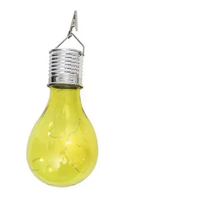 (Yellow) Hanging Solar LED Light Bulb Lamp Waterproof Solar Rotatable Outdoor Garden Camping Han