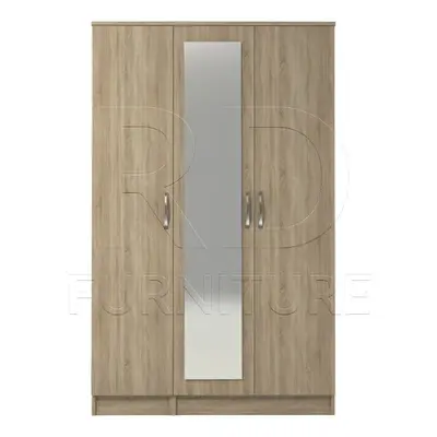 Ready assembled Classic Door Mirrored Wardrobe Oak