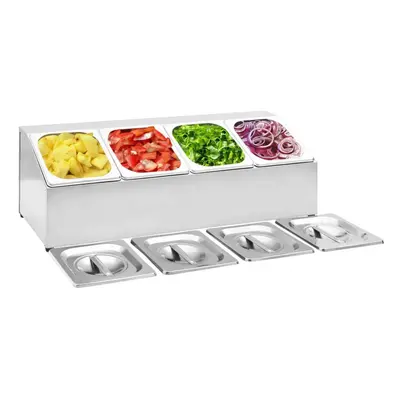 vidaXL Gastronorm Container Holder with 4GN 1/6 Pan Stainless Steel Organiser