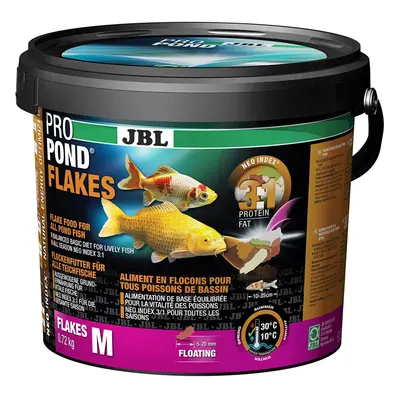 JBL Food for all Pond Fish, Floating Food Flakes, Functional Food, ProPond Flakes, Size M, 0.72 