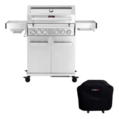 (With Cover) CosmoGrill Burner Stainless Yamara 4+2 Gas BBQ