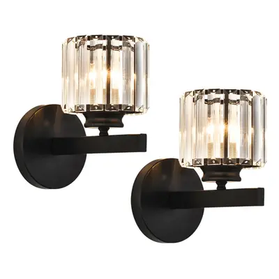 2PCS Retro Wall Light Crystal Wall Lamp Modern Wall Sconce Retro Glass Wall Lamp for Hallway Kit