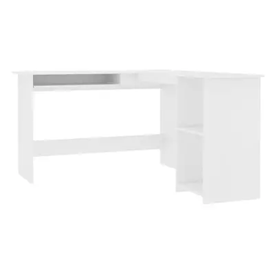 vidaXL L-Shaped Corner Desk Engineered Wood White Office PC Computer Table