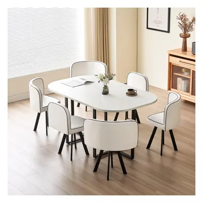 (White, White) 150cm Rectangular Dining Table With Chairs Various Colours