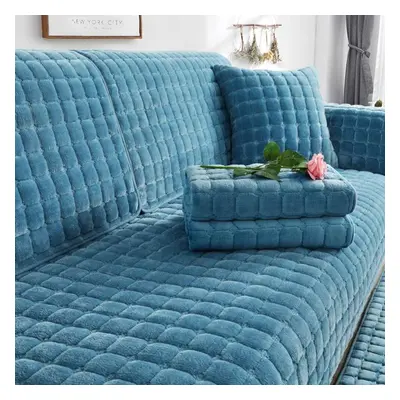 (blue, 90*240cm) Non-slip Soft Plush Sofa Cover Sofa Cushion Universal Sofe Covers Four Seasons 