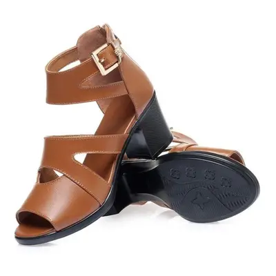 (as the picture, 38) Sandals Female Summer Roman Women&apos;s Dress Sandals Cutout Fishmouth San