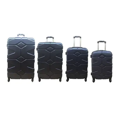 (Navy , Set of 4) Hampton & Stewart Hard Shell Extra Large Suitcase