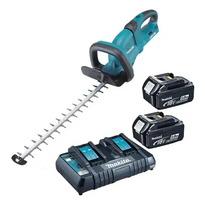 Makita DUH551PT2 Twin LXT 18v / 36v Li Ion Hedge Trimmer x 5.0ah Dual Charger