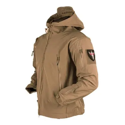 (khaki, XL) Men Soft Shell Outdoors Jacket Waterproof Army Tactical Jacket Coat Winter Warm Flee