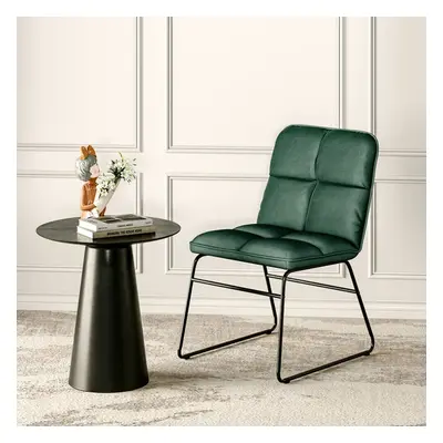 (Green) Set Of Foldable Dinning Chairs Top-Quality Velvet Panel Back Chairs