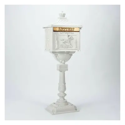 (White) Post Mail Letter Box Freestanding Victorian Style