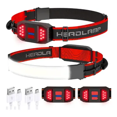 Chronus Headlamp Rechargeable, 2-Pack Head Lamp Flashlight Head Light Hard Hat Light Headlamps f