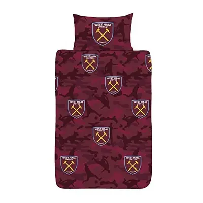 West Ham Single Duvet Set Reversible Bedding with Pillowcase