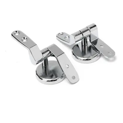 2Pcs Universal Replacement Toilet Seat Bar Hinge Set Chrome Hinges with Fittings