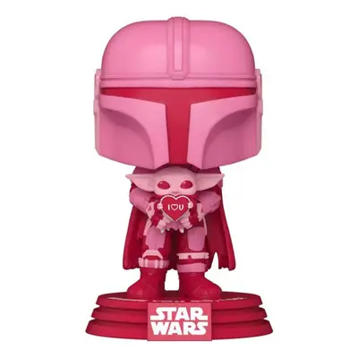 Star Wars The Mandalorian w/ Grogu Valentine Pop! Vinyl