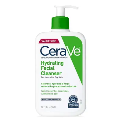 CeraVe Hydrating Facial Cleanser oz for Daily Face Washing, Dry to Normal Skin (16)