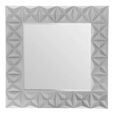 3D Effect Wall Mirror with Grey High Gloss, Easy to Clean Bedroom Wall Mirror, High-quality Deco