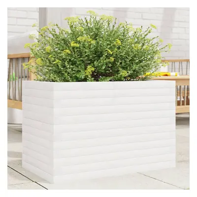 vidaXL Garden Planter Outdoor Flower Pot Planter Pot White Solid Wood Pine